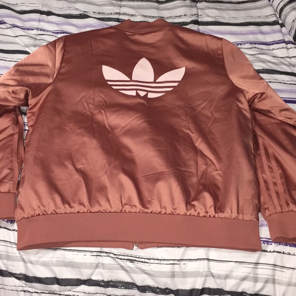 ROSE GOLD ADIDAS ORIGINALS BOMBER JACKET - Picture 6 of 6